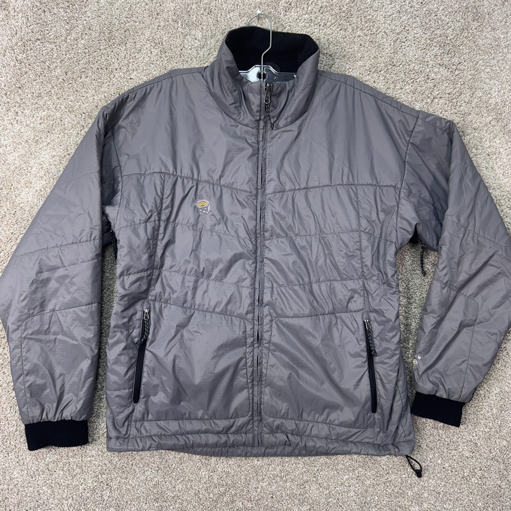 Mountain Hardwear Jacket Mens Large OM1958 Gray Ripstop Insulated Full Zip EUC